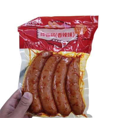 custom gravure printing bbq sausage freezer packaging bag 3 side heat seal meat food grade vacuum retort pouch